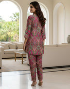 Premium Paisley Printed Co-ord Set in Kasturi Silk – Viigobella