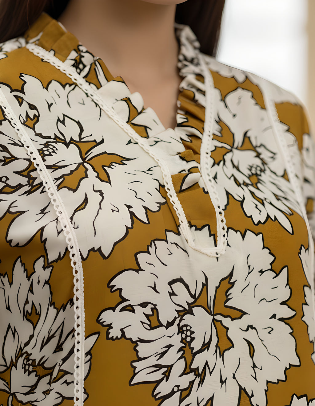 Women’s Mustard Floral Printed Co-ord Set – Vertigen Fabric