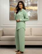 Women’s Premium Mint Green Gucci Check Textured Co-ord Set