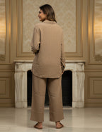 Women’s Premium Brown Gucci Check Textured Co-ord Set