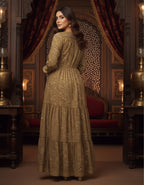 Premium Boho Printed Flared Maxi Dress | Kasturi Silk Fabric