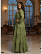 Kasturi Silk Printed Boho Maxi Dress with Drawstring Waist