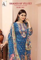 Premium Velvet Printed Straight Suit with Dupatta