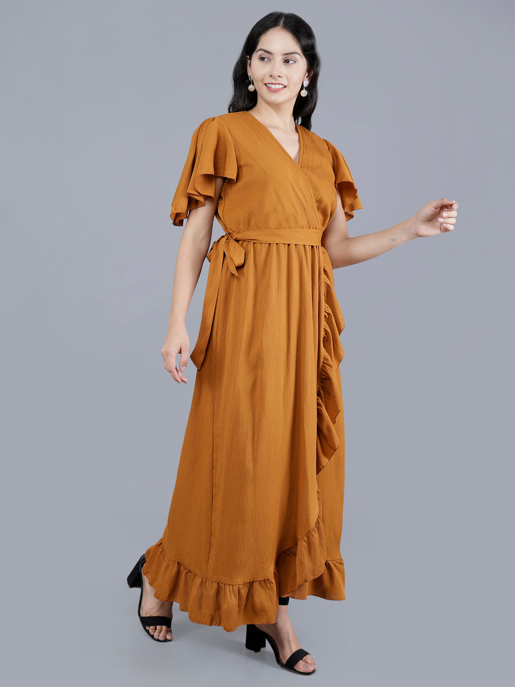 Viigobella Women’s Wrap Maxi Dress in Delta Fabric | Manufacturer & Exporter