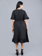 Viigobella Women’s Midi Dress in Black Sugarcane Fabric | Manufacturer & Exporter