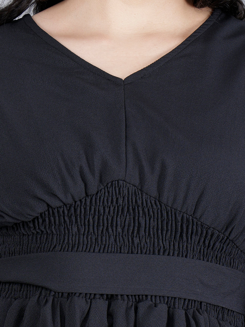 Viigobella Women’s Delta Fabric Tiered Short Dress with Smocked Waist – Export Quality