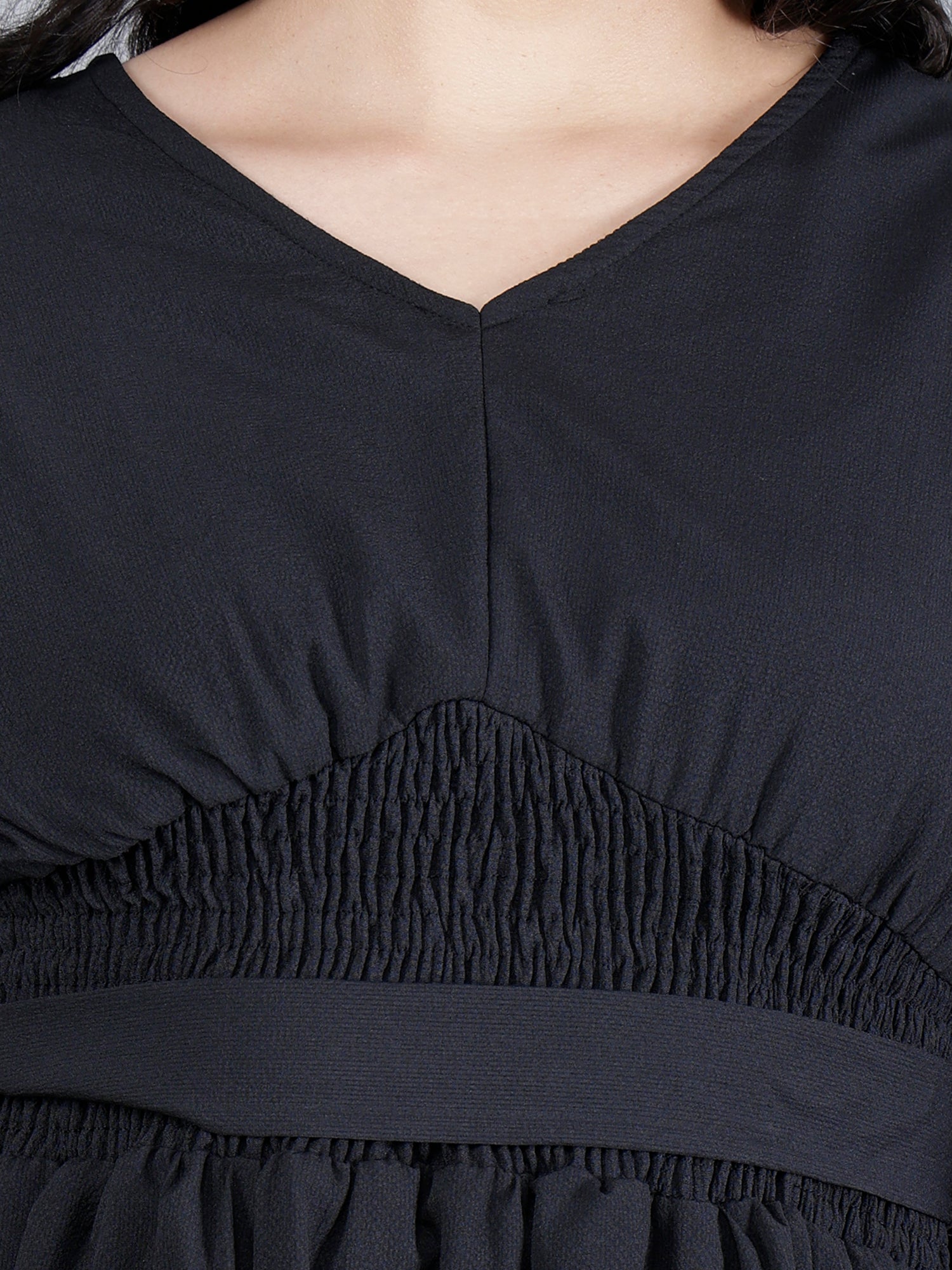 Viigobella Women’s Delta Fabric Tiered Short Dress with Smocked Waist – Export Quality