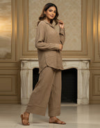 Women’s Premium Brown Gucci Check Textured Co-ord Set