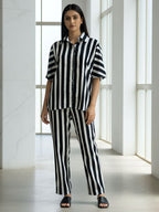 Black & White Striped Co-ord Set for Women