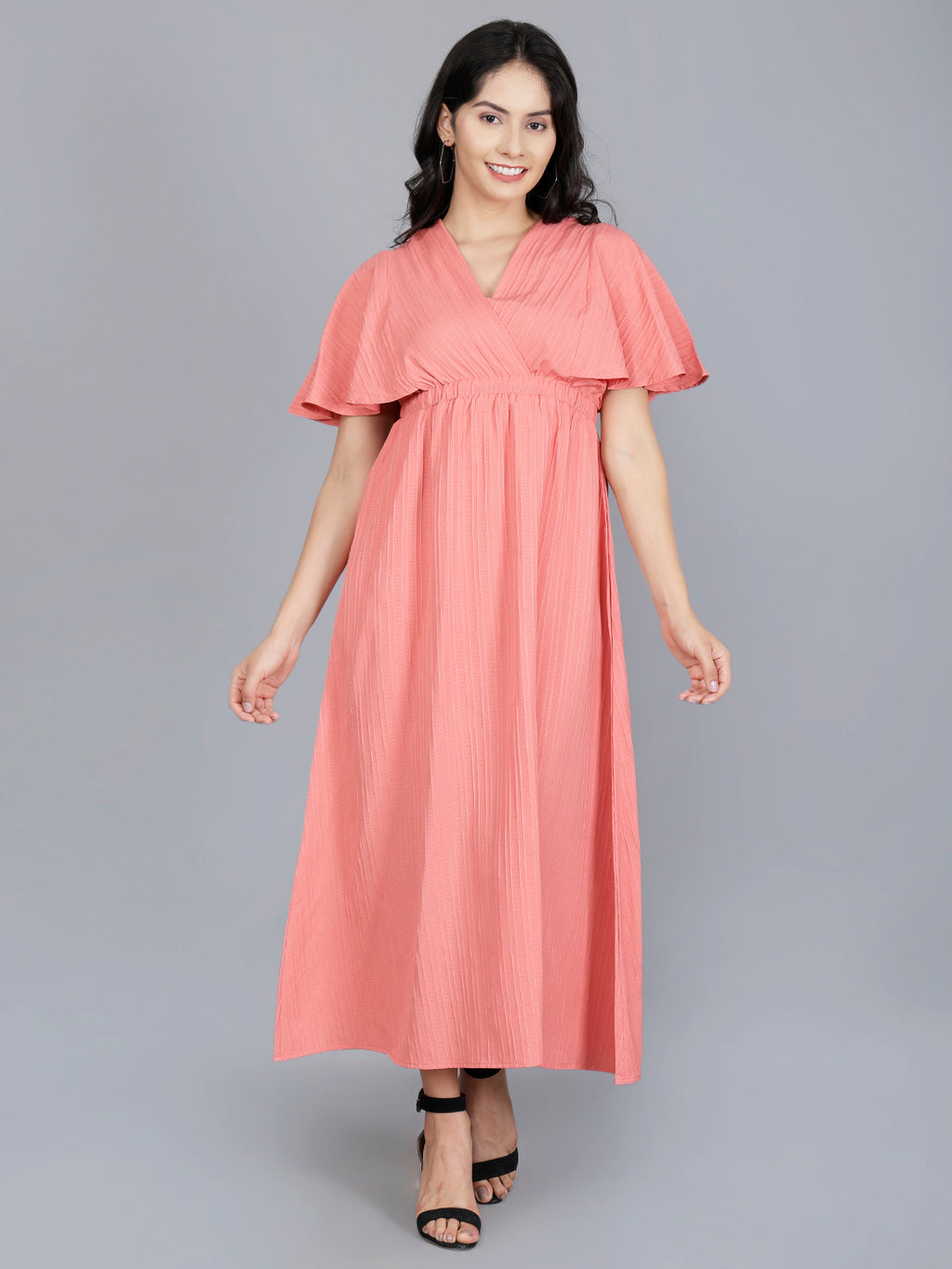 Viigobella Sustainable Sugarcane Fabric Flared Maxi Dress