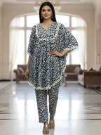 Leopard Print Kaftan Co-ord Set for Women