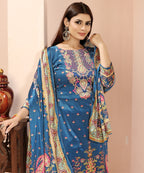 Premium Velvet Printed Straight Suit with Dupatta