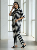 Black & White Striped Co-ord Set for Women