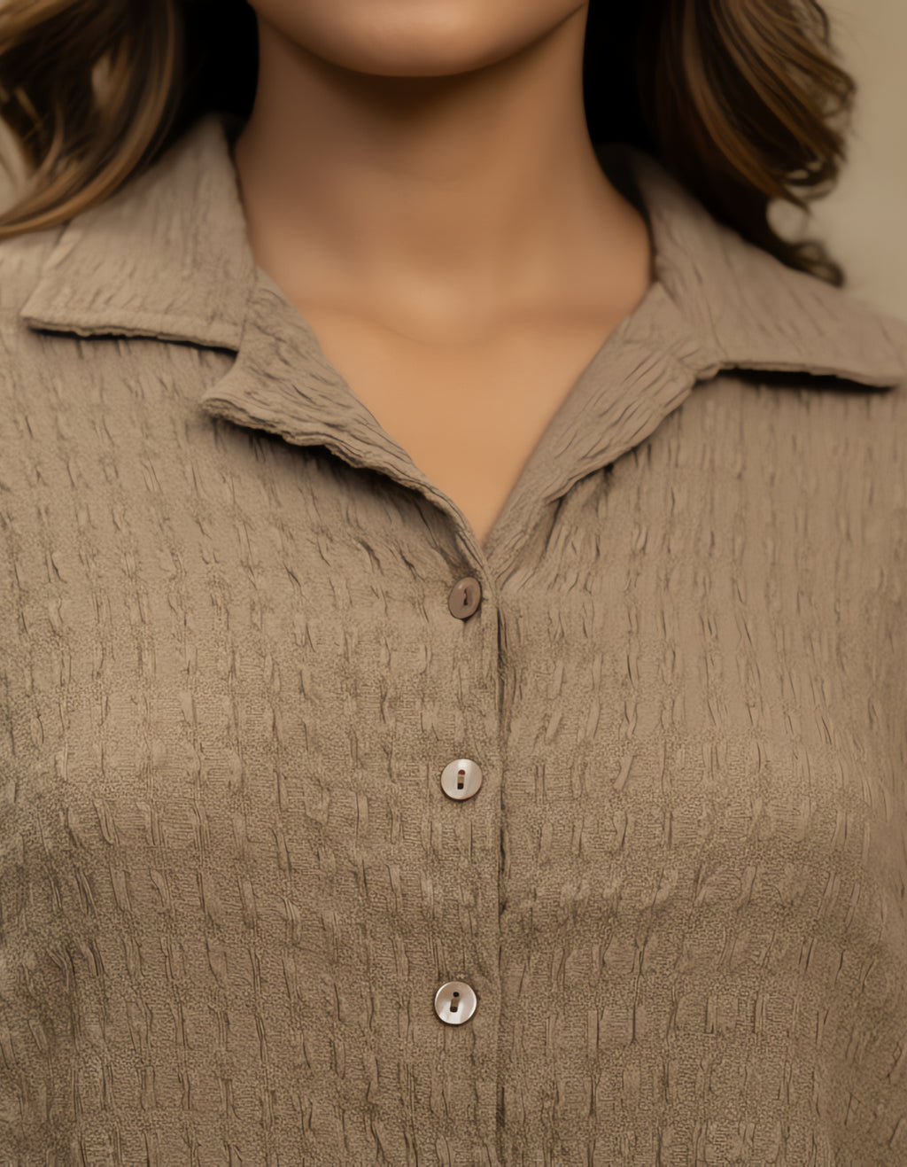 Women’s Premium Brown Gucci Check Textured Co-ord Set