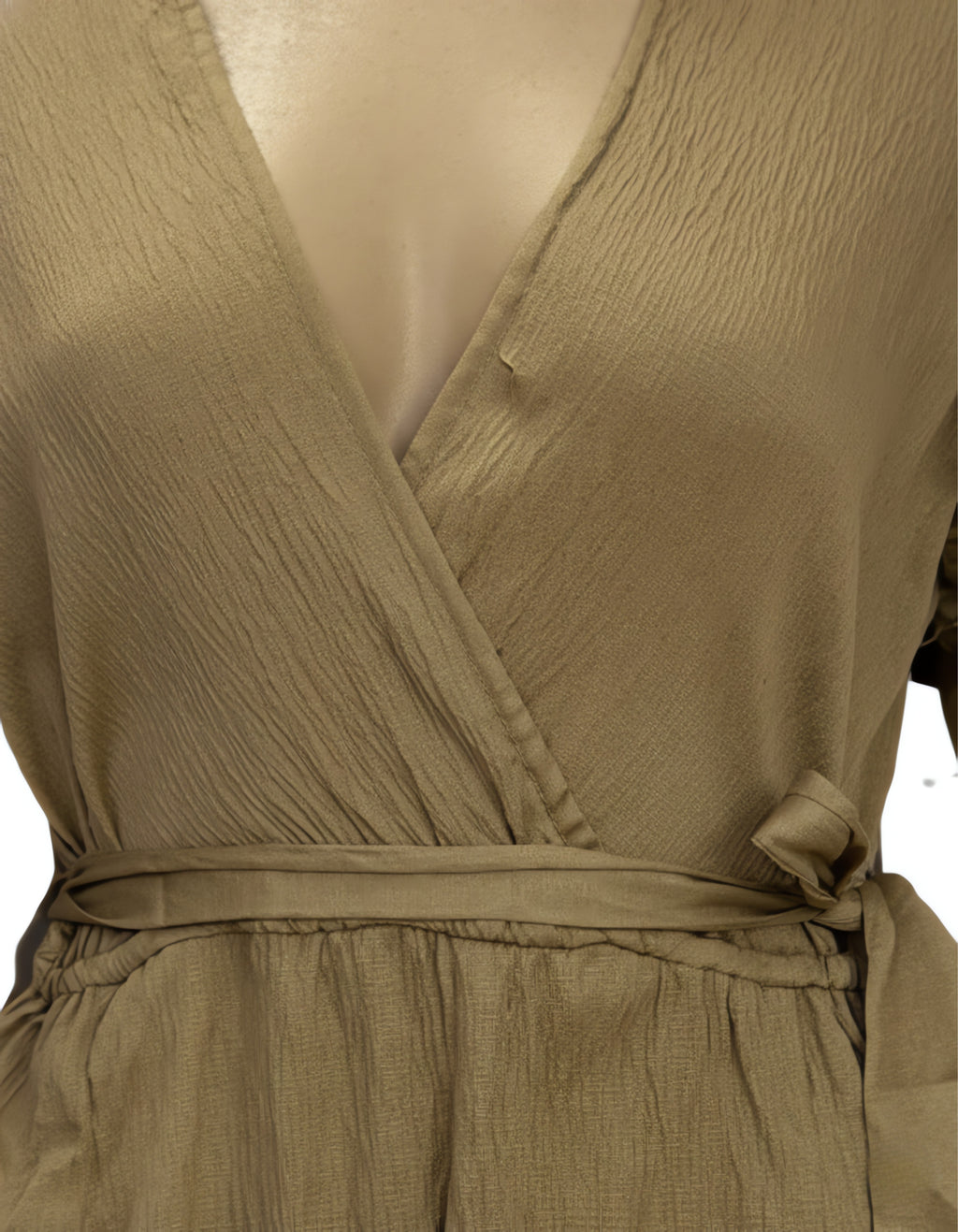 Viigobella Delta Fabric Wrap Dress with Layered Ruffle Sleeves