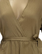 Viigobella Delta Fabric Wrap Dress with Layered Ruffle Sleeves