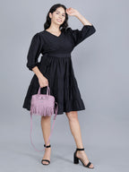 Viigobella Women’s Delta Fabric Tiered Short Dress with Smocked Waist – Export Quality