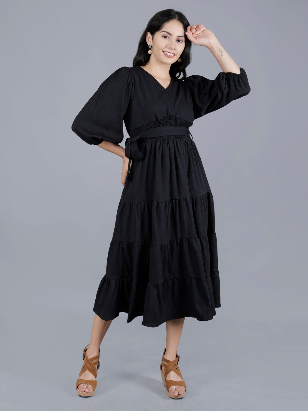 Viigobella Delta Fabric Tiered Long Dress