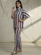 Multicolor Striped Co-ord Set for Women