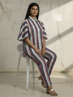 Multicolor Striped Co-ord Set for Women