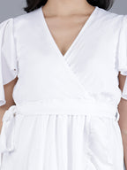 Viigobella Women’s Wrap Maxi Dress in White Delta Fabric | Manufacturer & Exporter