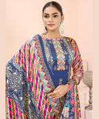 ViigoBella Premium Velvet Printed Straight Suit with Dupatta – Elegant Winter Edition