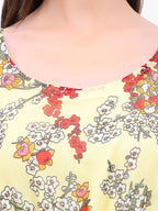 Women’s Printed Georgette Kaftan Dress with Lace Hem – Export Quality