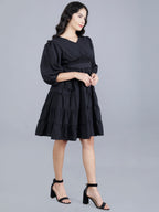 Viigobella Women’s Delta Fabric Tiered Short Dress with Smocked Waist – Export Quality