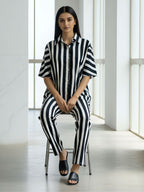 Black & White Striped Co-ord Set for Women