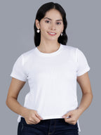 Viigobella Women’s Ribbed Crop Top in White Rib Fabric